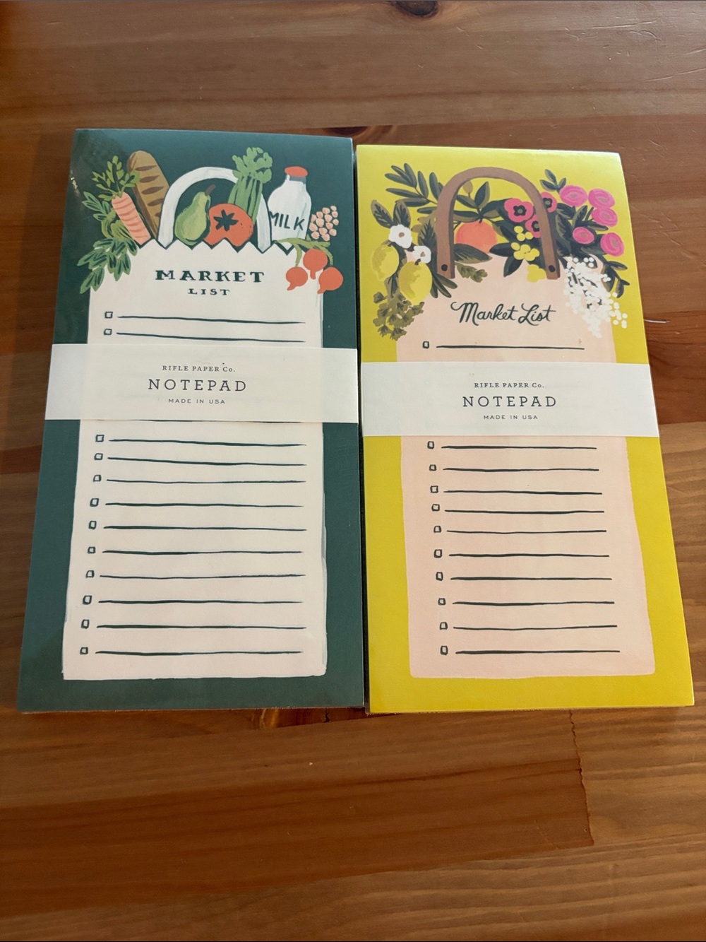 Rifle Paper Co. Market List Notepads - Green & Yellow Covers